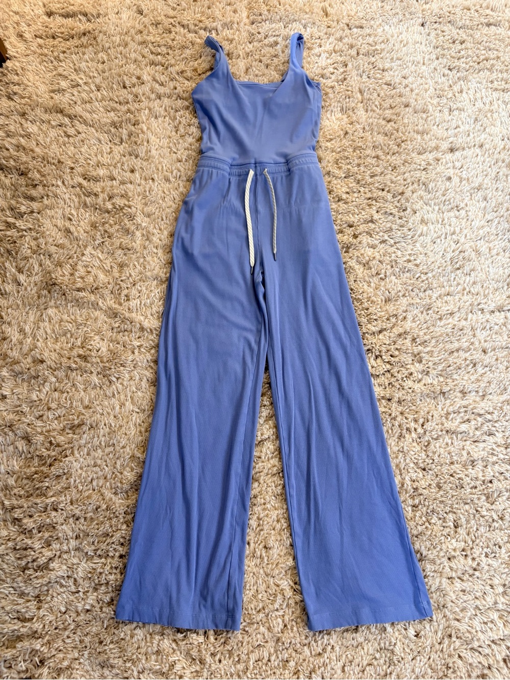 Vuori Women's Small Wide-Leg Jumpsuit in Periwinkle Blue